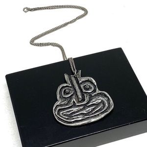 Early Robert Larin Necklace - Stylized Face - Modernist Brutalist